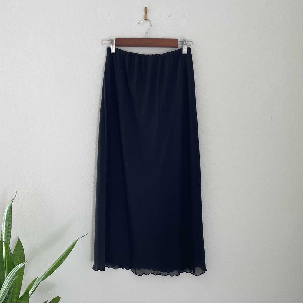 American Eagle Black Slip Skirt Mid Length Mesh Small